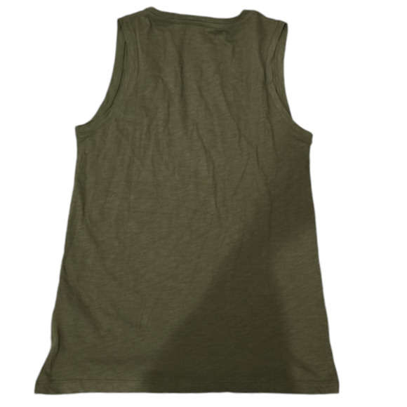 Madewell whisper Cotton Neck Sleeveless Tee Size XXSMALL Army Green - Picture 3 of 4